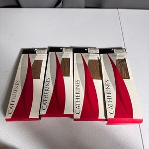 Catherines Brown Light Support Beige Pantyhose Size A 4 Packs All NWT